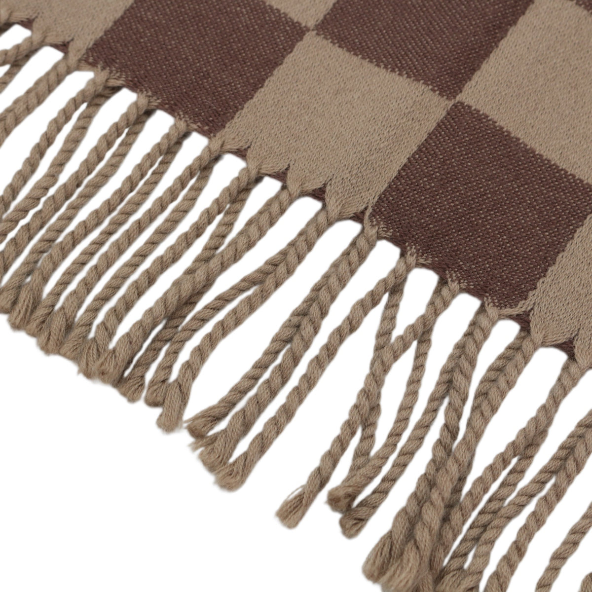 FENDI Brown & Beige Zucca FF Monogram Reversible Wool Muffler [Used]