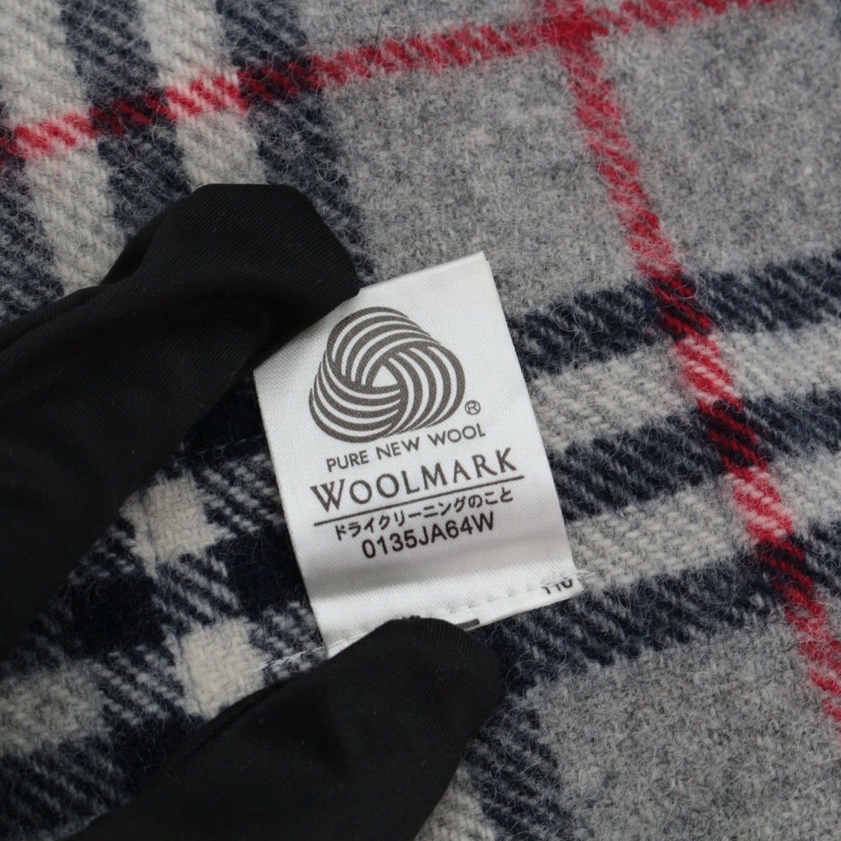 BURBERRY Grey Classic Check Wool Muffler with Equestrian Knight Embroidery [Used]