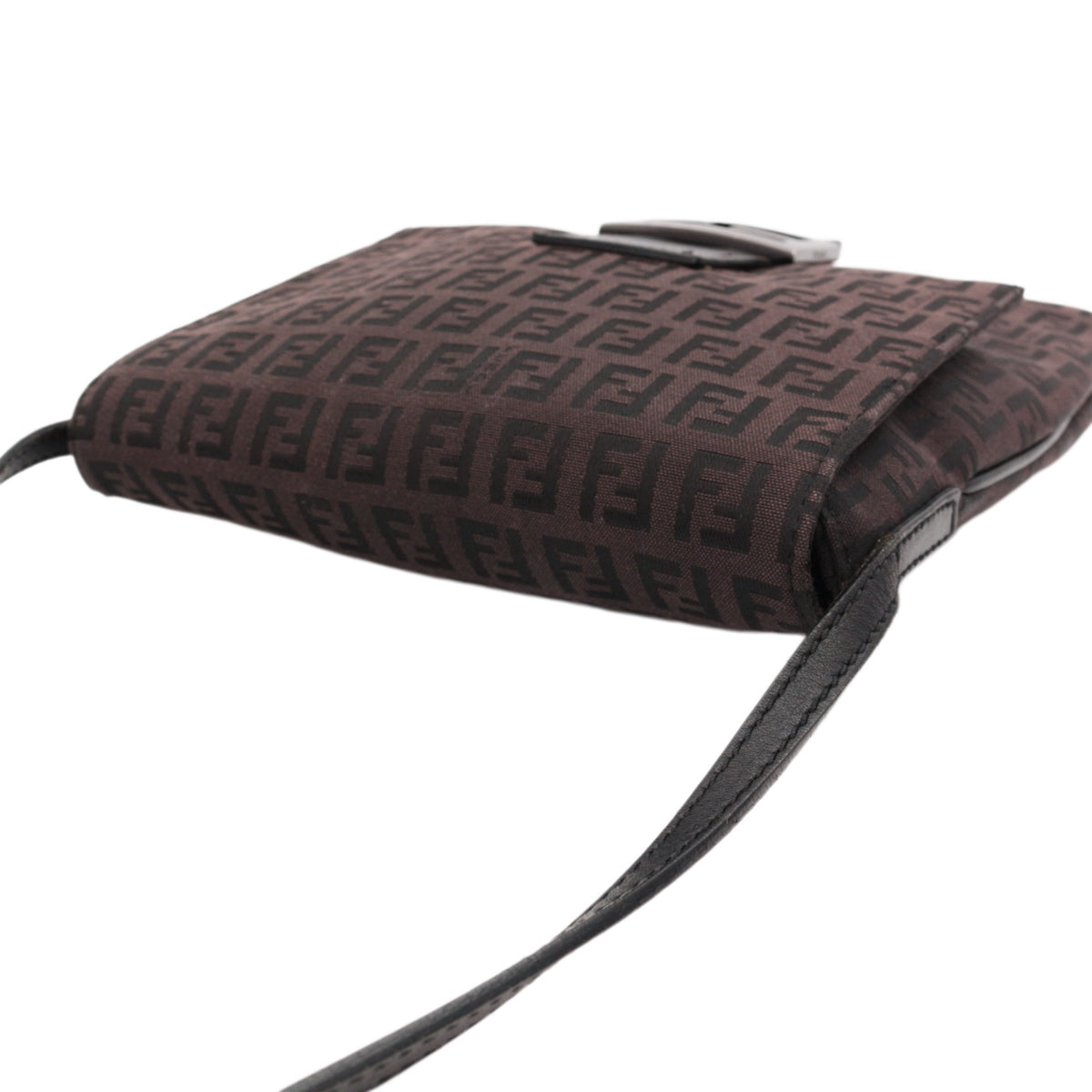 FENDI Brown Zucca FF Monogram Canvas Flap Crossbody Bag [Used]