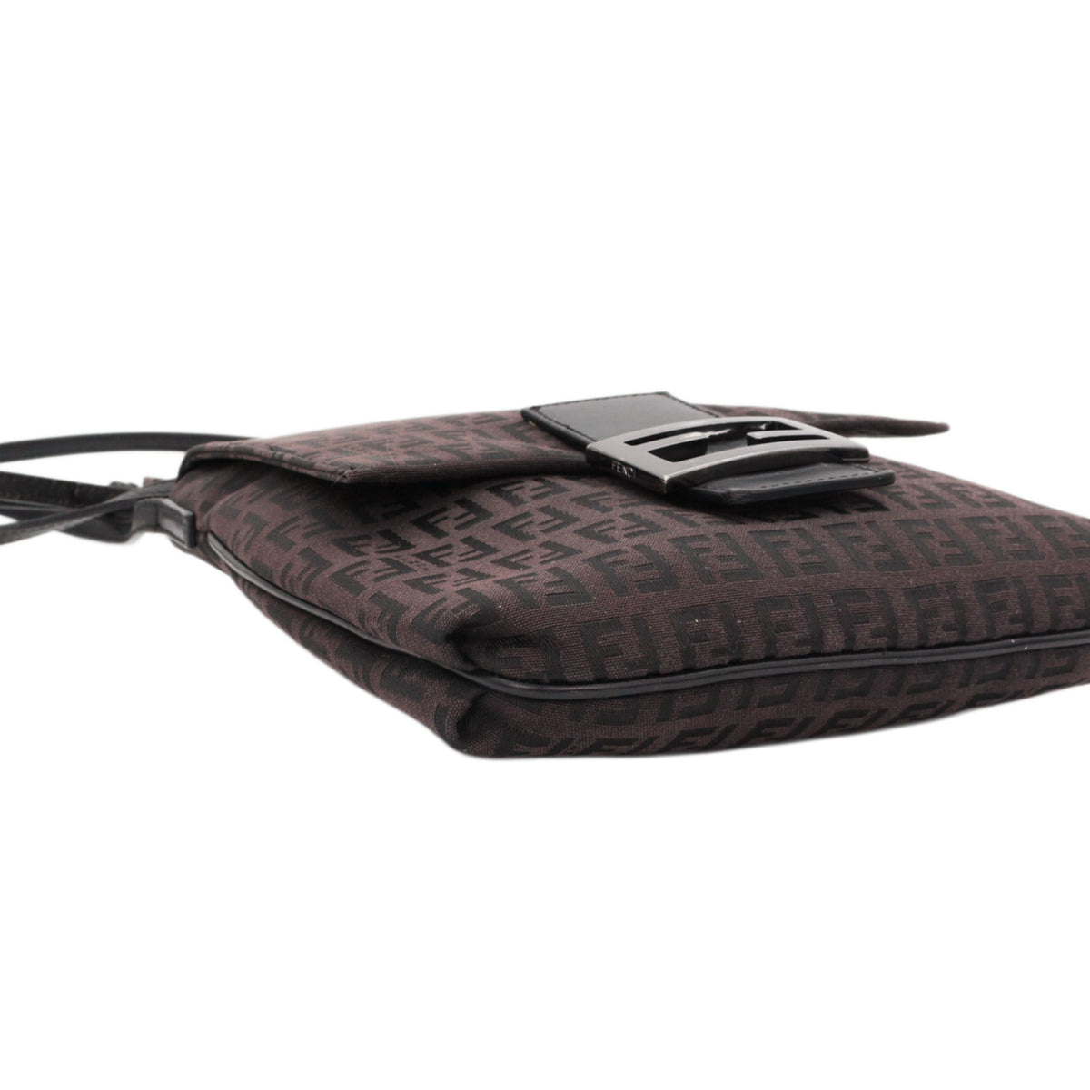 FENDI Brown Zucca FF Monogram Canvas Flap Crossbody Bag [Used]