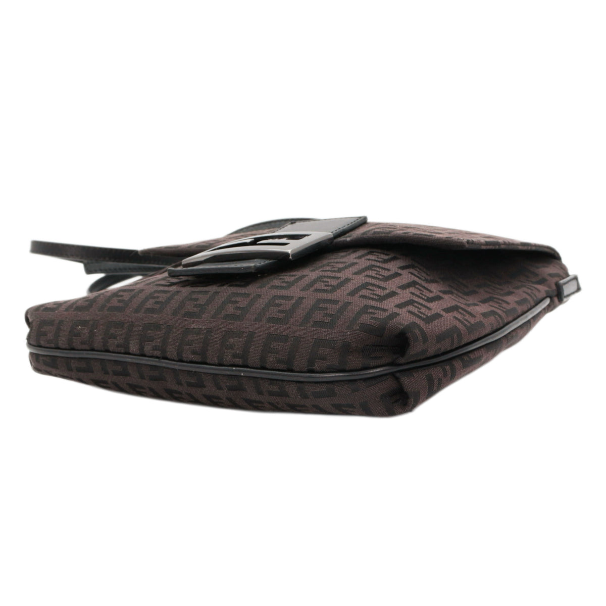 FENDI Brown Zucca FF Monogram Canvas Flap Crossbody Bag [Used]