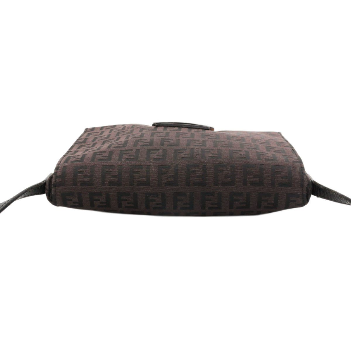 FENDI Brown Zucca FF Monogram Canvas Flap Crossbody Bag [Used]