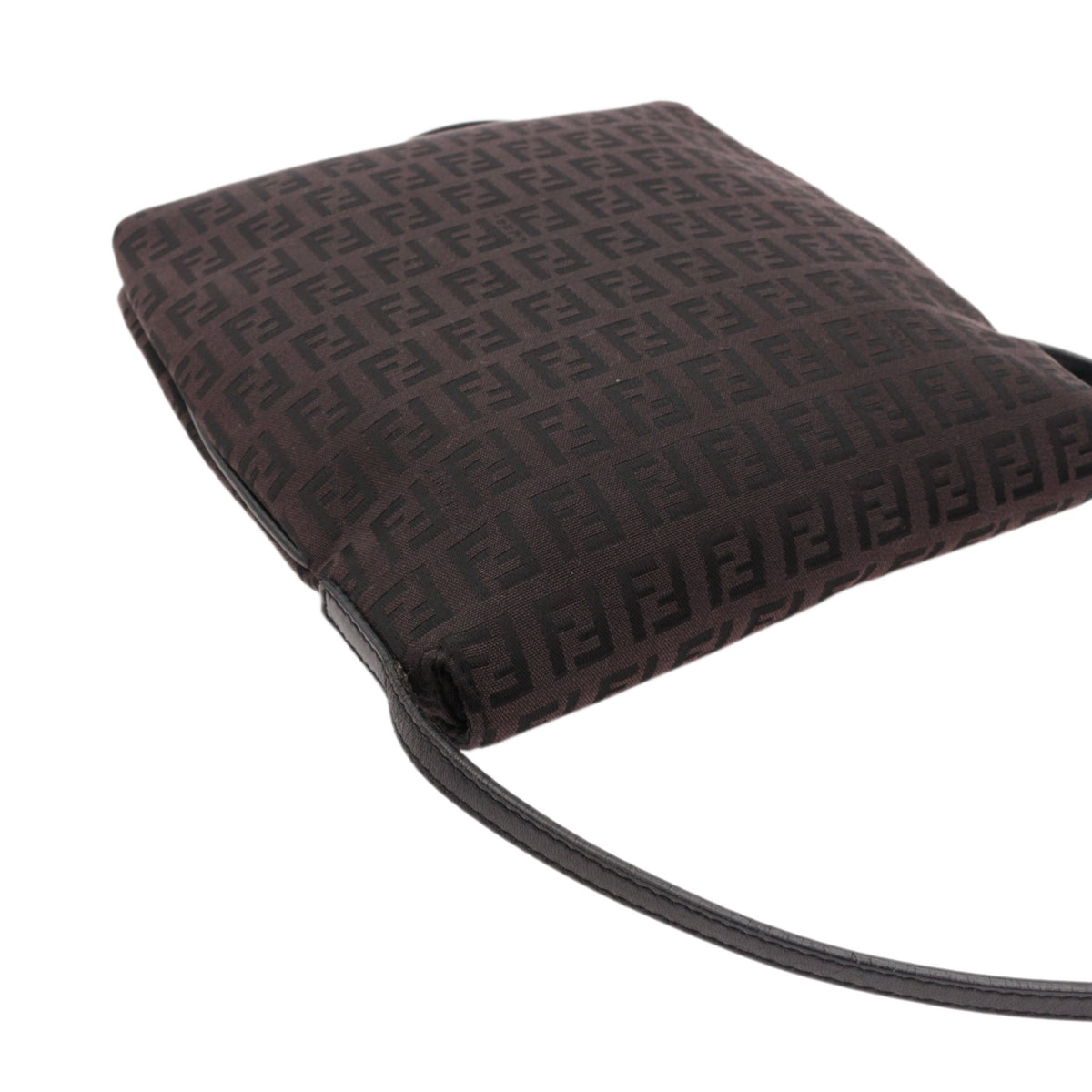 FENDI Brown Zucca FF Monogram Canvas Flap Crossbody Bag [Used]