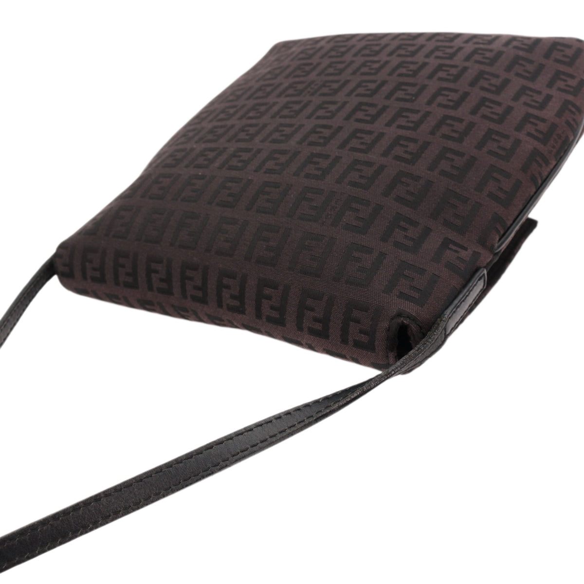 FENDI Brown Zucca FF Monogram Canvas Flap Crossbody Bag [Used]