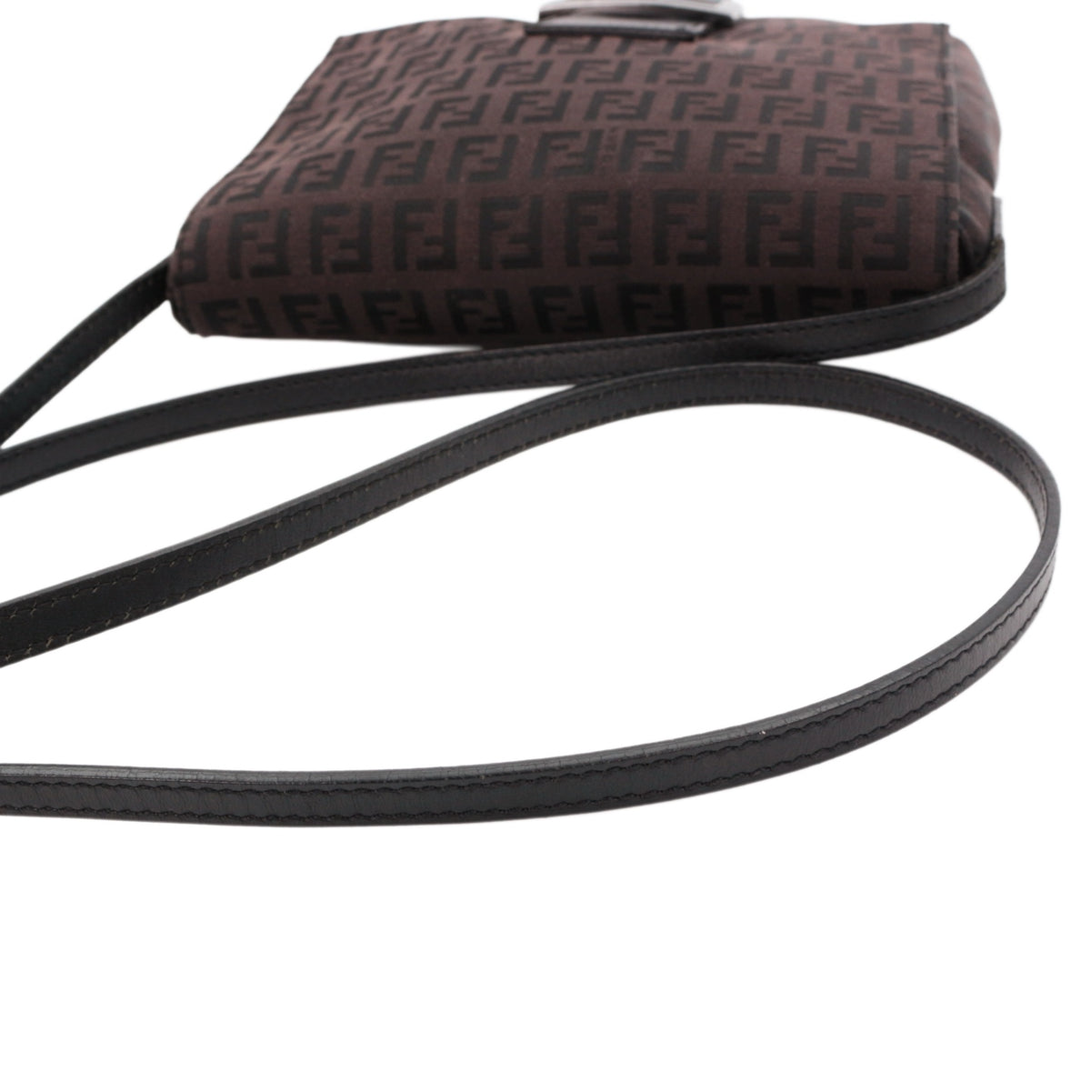 FENDI Brown Zucca FF Monogram Canvas Flap Crossbody Bag [Used]