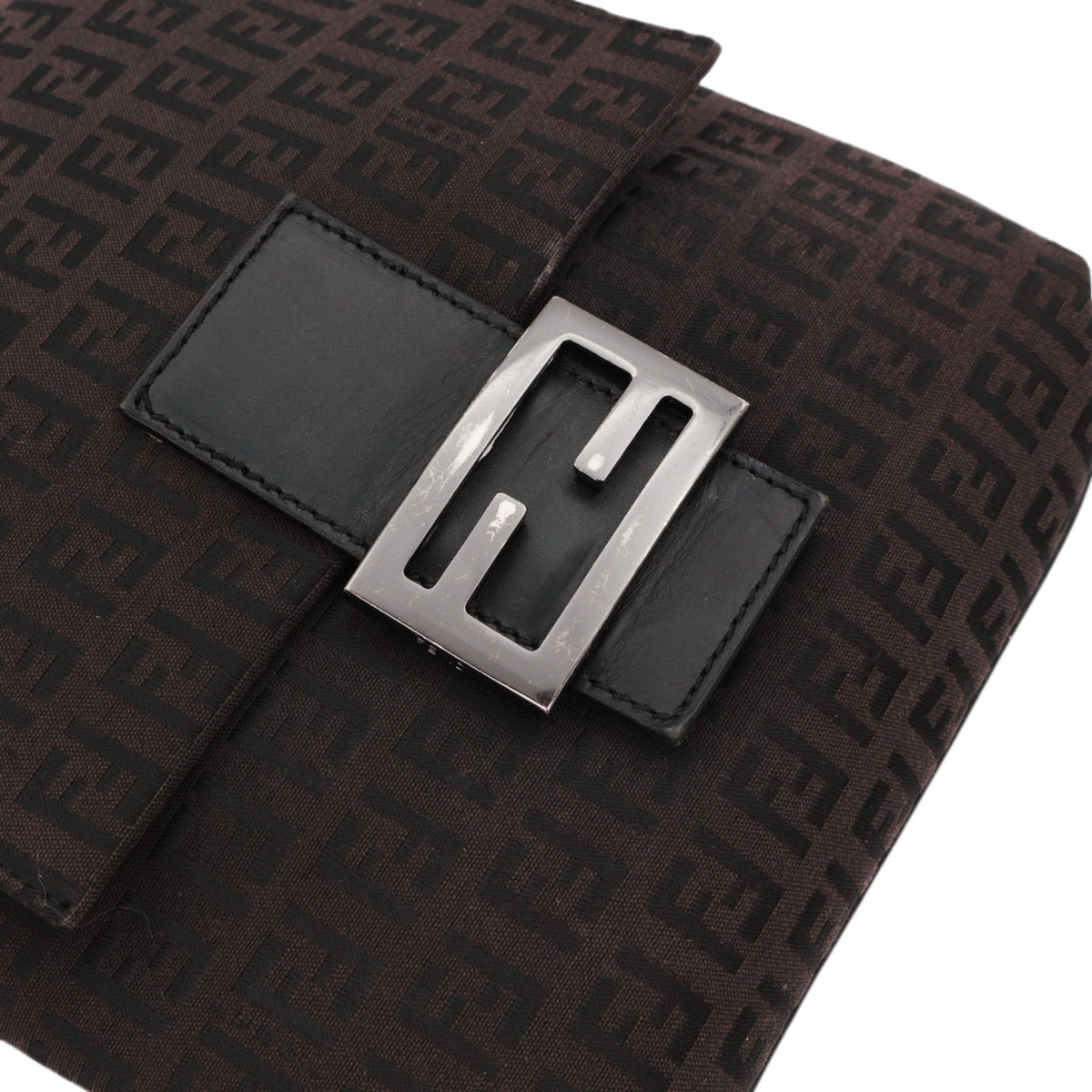 FENDI Brown Zucca FF Monogram Canvas Flap Crossbody Bag [Used]