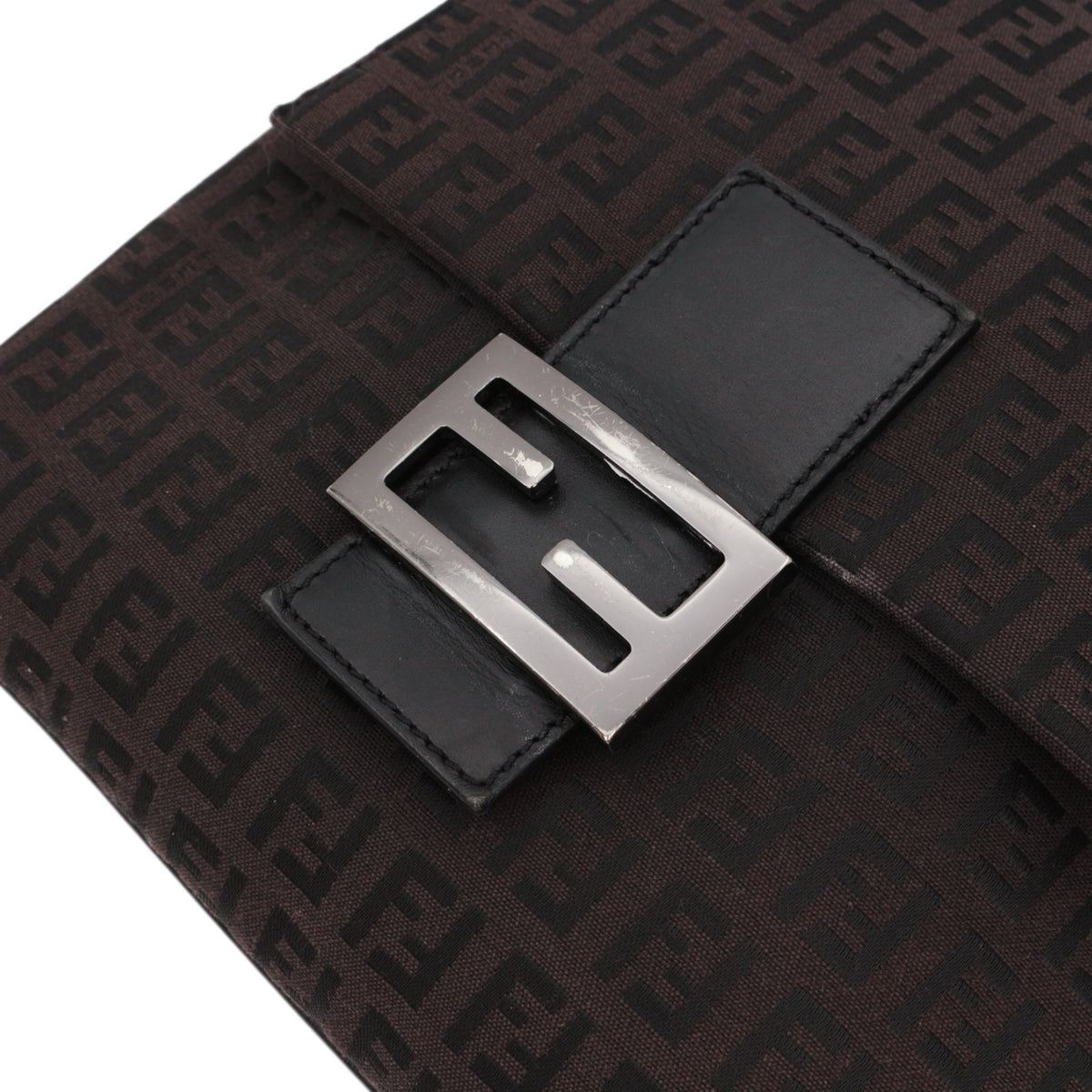 FENDI Brown Zucca FF Monogram Canvas Flap Crossbody Bag [Used]