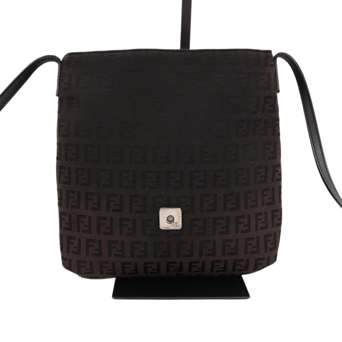 FENDI Brown Zucca FF Monogram Canvas Flap Crossbody Bag [Used]