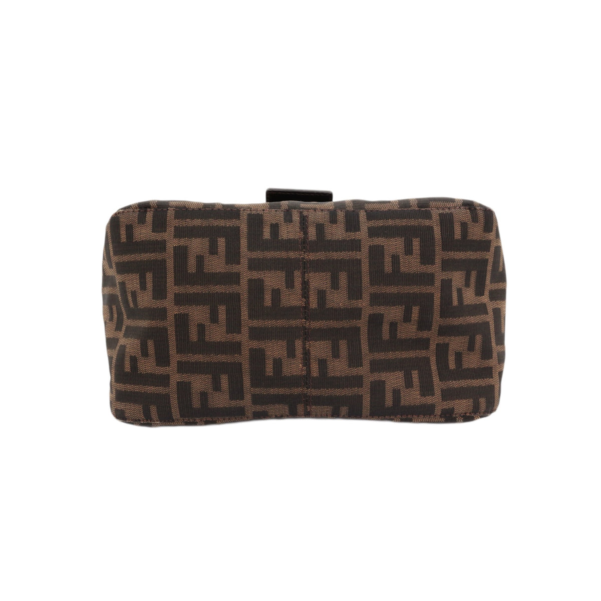 FENDI Brown Zucca FF Canvas Double Flap Shoulder Bag [Used]