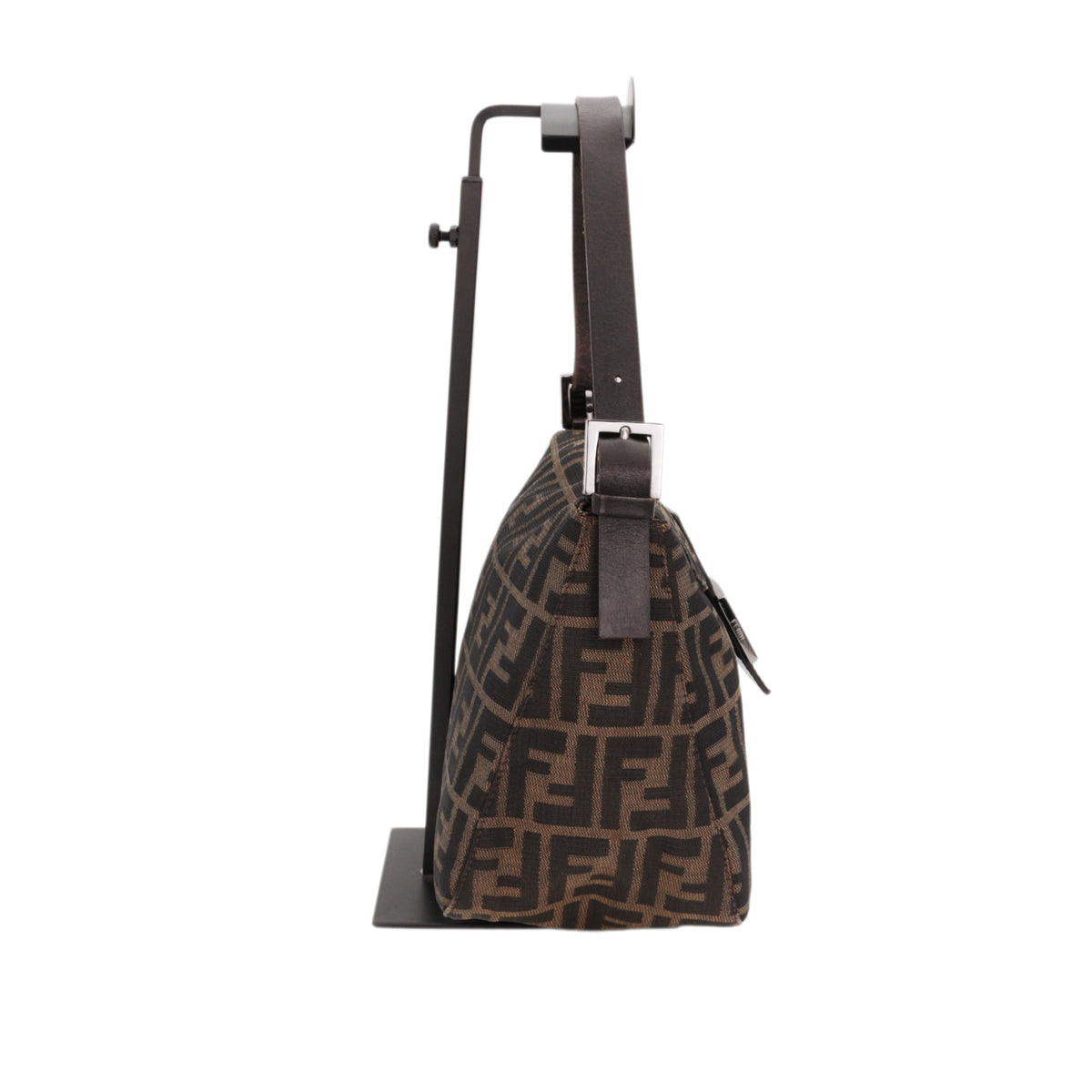 FENDI Brown Zucca FF Canvas Double Flap Shoulder Bag [Used]