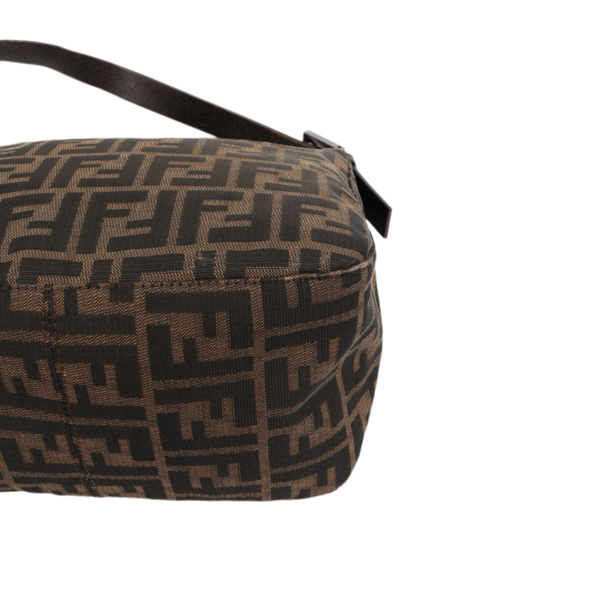 FENDI Brown Zucca FF Canvas Double Flap Shoulder Bag [Used]