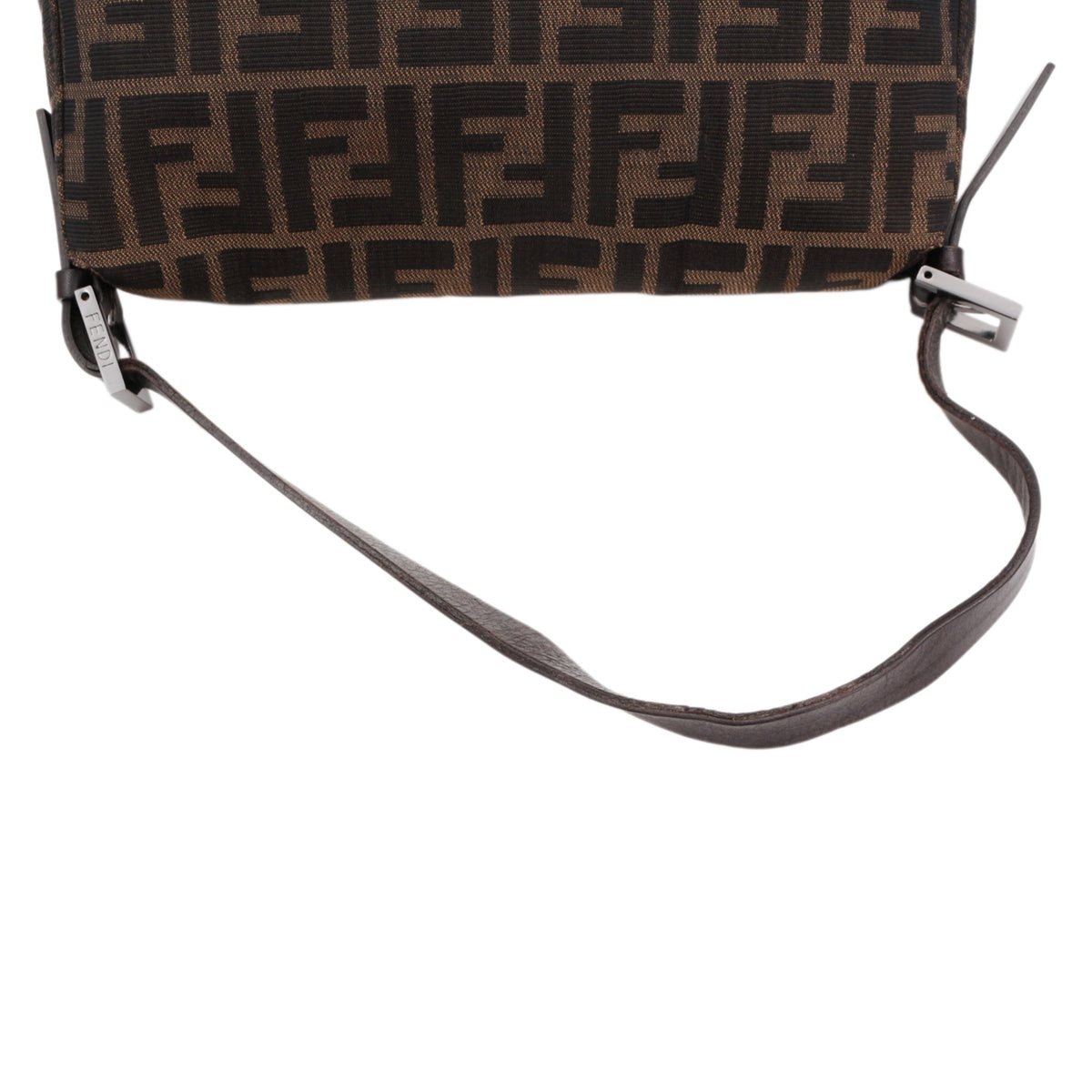 FENDI Brown Zucca FF Canvas Double Flap Shoulder Bag [Used]