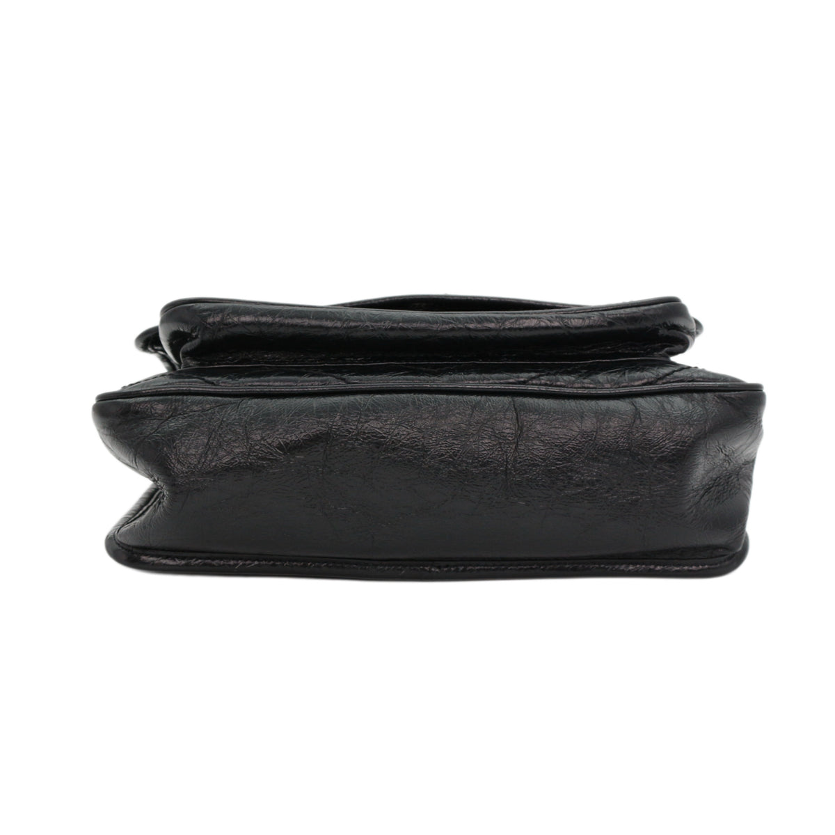 SAINT LAURENT Black Crinkled Calfskin Medium Niki Chain Shoulder Bag [Used]