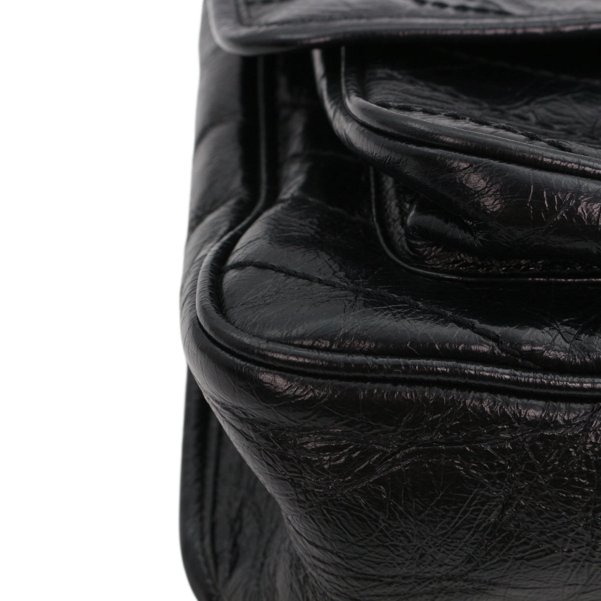 SAINT LAURENT Black Crinkled Calfskin Medium Niki Chain Shoulder Bag [Used]