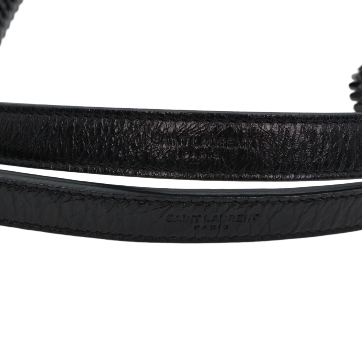 SAINT LAURENT Black Crinkled Calfskin Medium Niki Chain Shoulder Bag [Used]