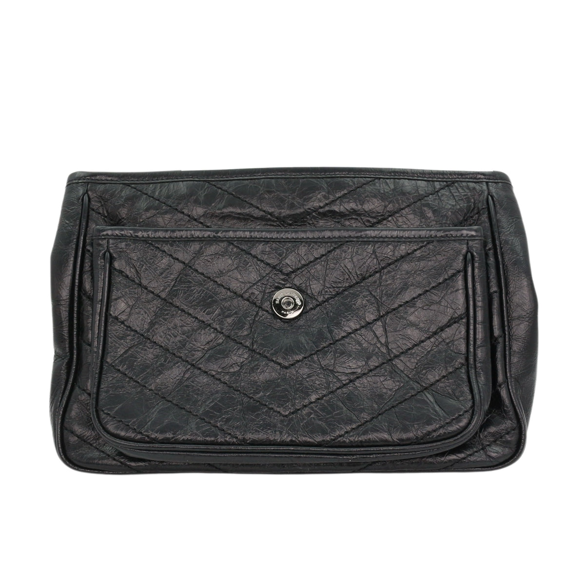 SAINT LAURENT Black Crinkled Calfskin Medium Niki Chain Shoulder Bag [Used]