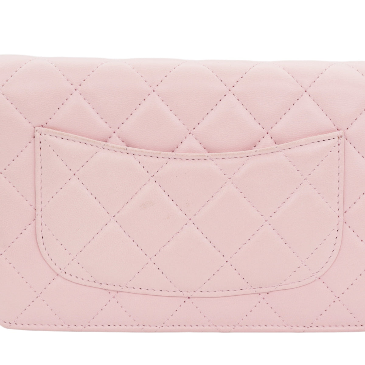 CHANEL Sakura Pink Lambskin Leather Classic Quilted Wallet on Chain (WOC) [Used]
