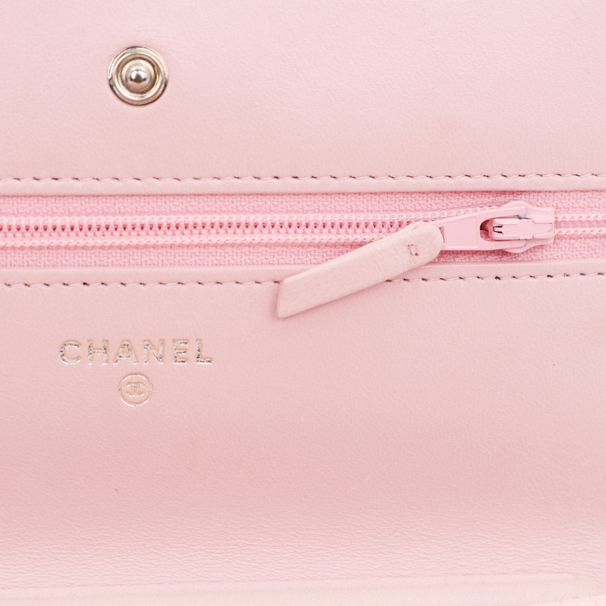 CHANEL Sakura Pink Lambskin Leather Classic Quilted Wallet on Chain (WOC) [Used]
