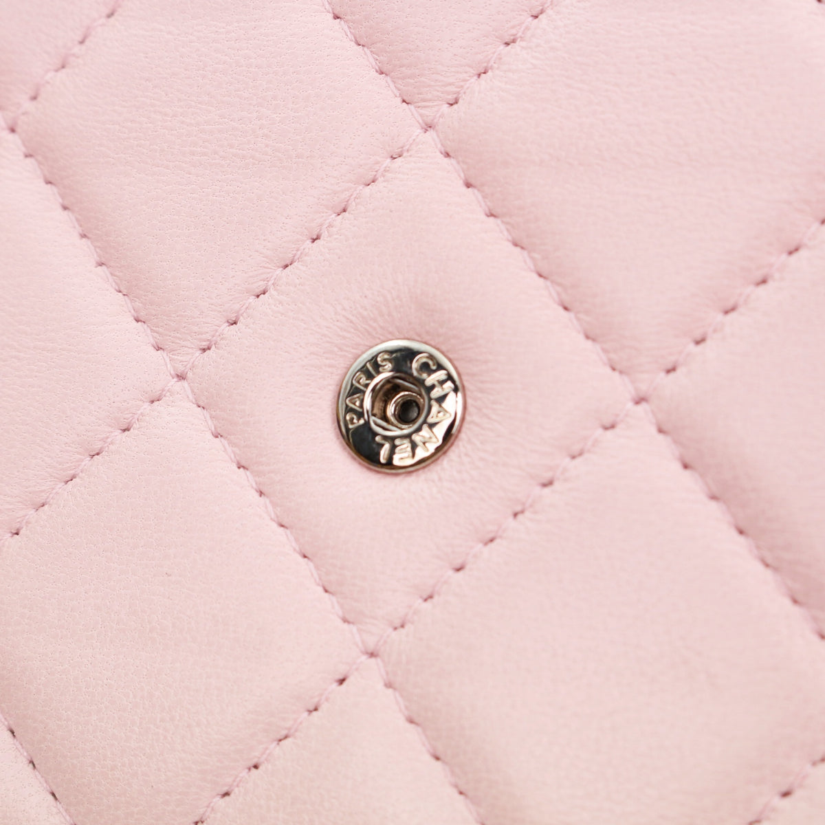 CHANEL Sakura Pink Lambskin Leather Classic Quilted Wallet on Chain (WOC) [Used]
